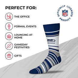 Seattle Seahawks NFL Adult Striped Dress Socks - Navy
