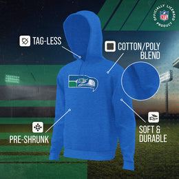 Seattle Seahawks NFL Adult Unisex Modern Throwback Ultra Soft Fleece Hooded Sweatshirt - Royal