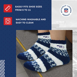 Seattle Seahawks NFL Cozy Soft Slipper Socks - Navy