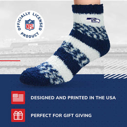 Seattle Seahawks NFL Cozy Soft Slipper Socks - Navy