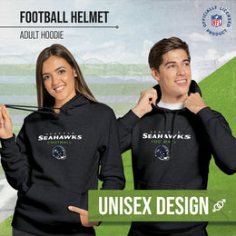 Seattle Seahawks Adult NFL Football Helmet Heather Hooded Sweatshirt  - Charcoal