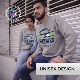 Seattle Seahawks NFL Adult Property Of Crewneck Fleece Sweatshirt - Sport Gray