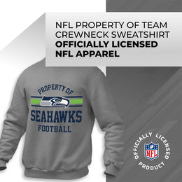 Seattle Seahawks NFL Adult Property Of Crewneck Fleece Sweatshirt - Sport Gray