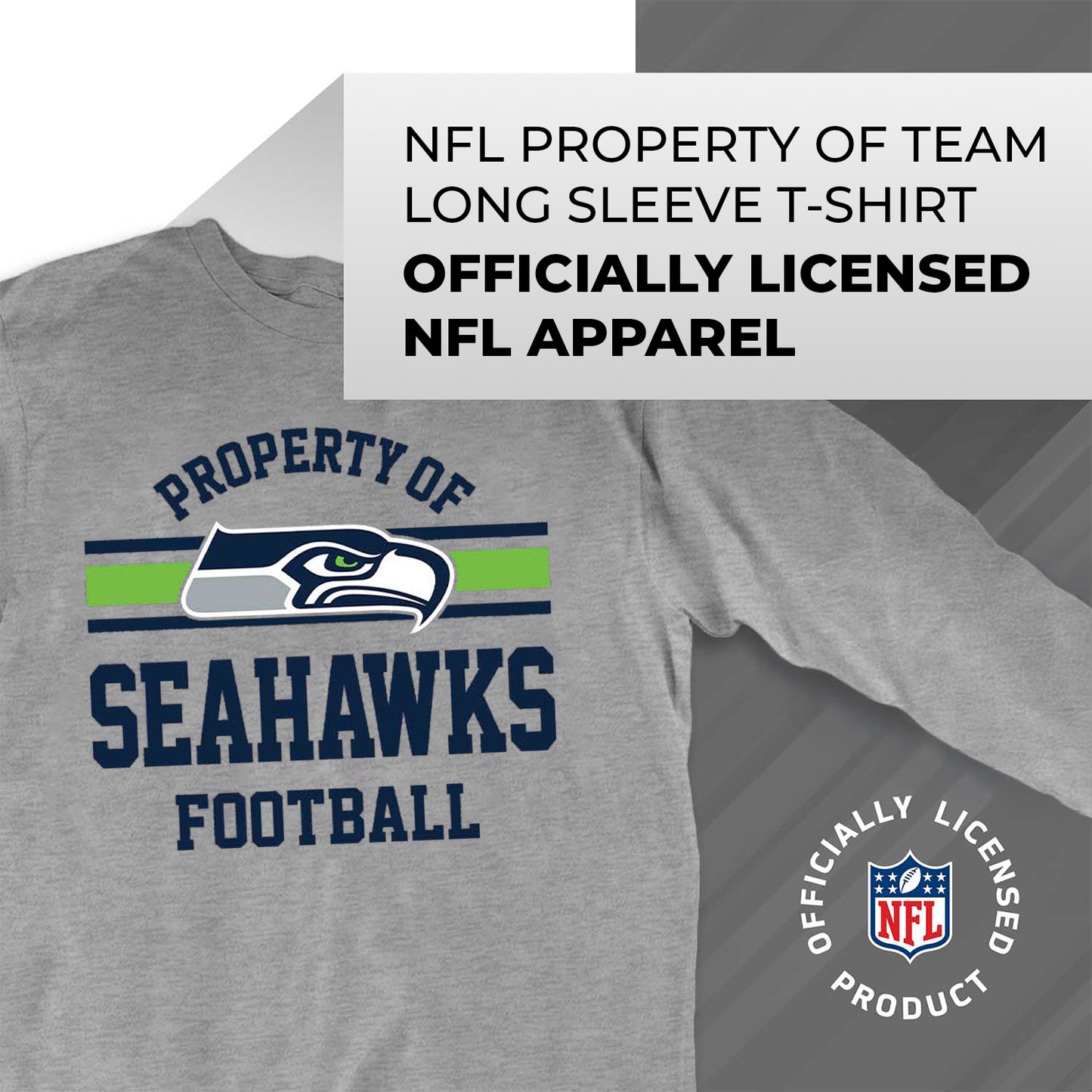 Seattle Seahawks NFL Adult Property Of Long SleeveT Shirt - Sport Gray