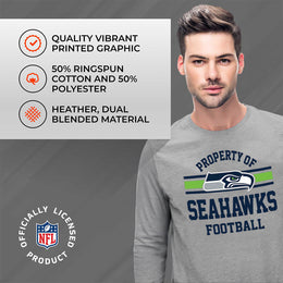 Seattle Seahawks NFL Adult Property Of Long SleeveT Shirt - Sport Gray