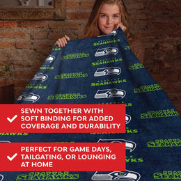 Seattle Seahawks NFL Double Sided Blanket - Navy