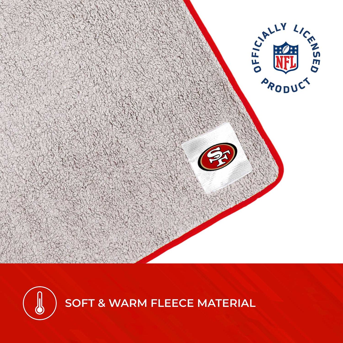 San Francisco 49ers NFL Silk Touch Sherpa Throw Blanket - Red