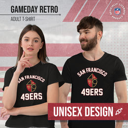 San Francisco 49ers NFL Adult Retro Gameday Unisex T-Shirt - Black