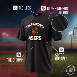 San Francisco 49ers NFL Adult Retro Gameday Unisex T-Shirt - Black