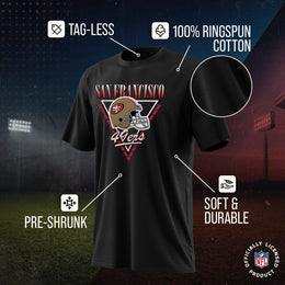 San Francisco 49ers NFL Adult Retro Triangle Unisex T-Shirt - Black