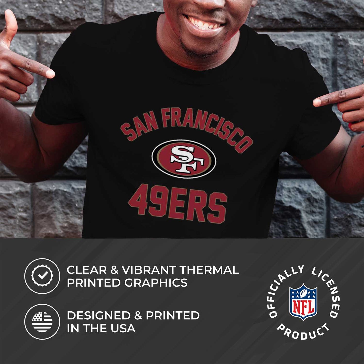 San Francisco 49ers NFL Adult Gameday T-Shirt - Black
