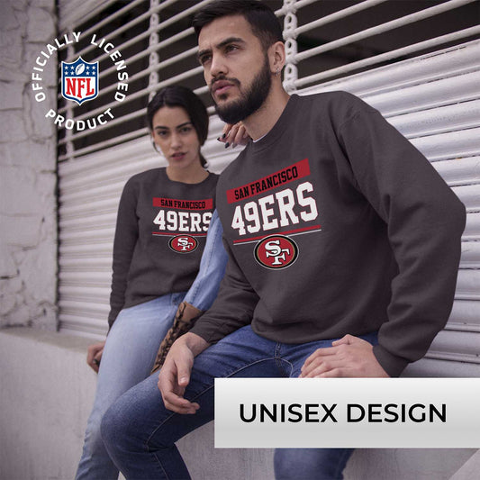 San Francisco 49ers NFL Adult Long Sleeve Team Block Charcoal Crewneck Sweatshirt - Charcoal