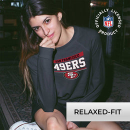 San Francisco 49ers NFL Women's Plus Size Team Block Charcoal Crewneck - Charcoal