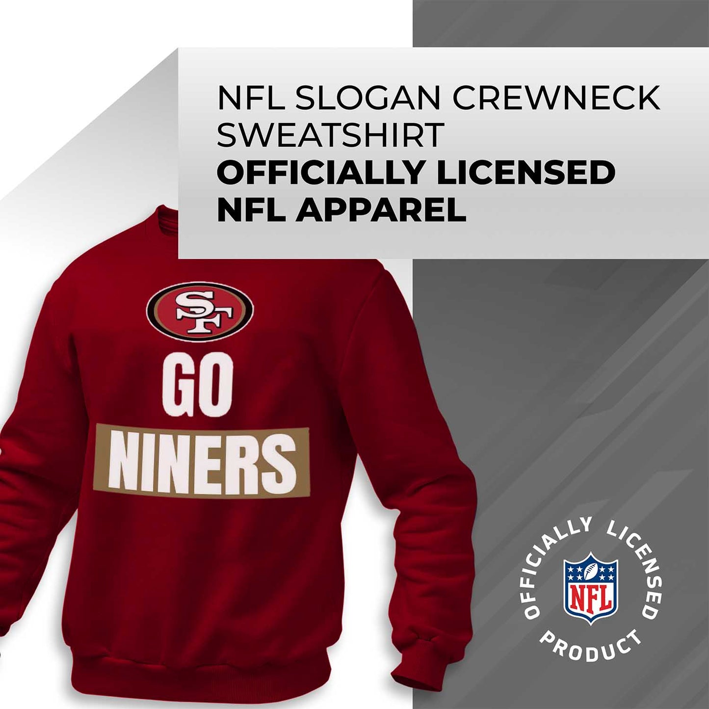 San Francisco 49ers NFL Adult Slogan Crewneck Sweatshirt - Red