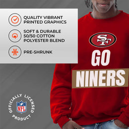 San Francisco 49ers NFL Adult Slogan Crewneck Sweatshirt - Red
