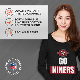 San Francisco 49ers NFL Womens Plus Size Team Slogan Crew Neck - Black