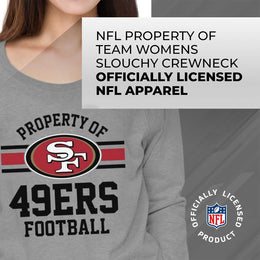 San Francisco 49ers NFL Womens Plus Size Property of Lightweight Crew Neck - Sport Gray