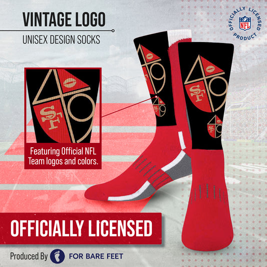 San Francisco 49ers NFL V Curve  Socks - Team Color