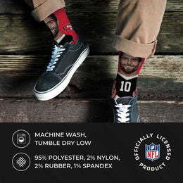 San Francisco 49ers NFL Adult V Curve MVP Player Crew Socks - RED #10