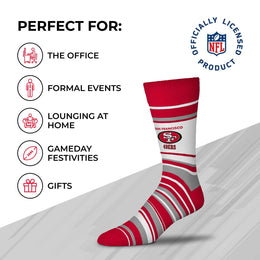 San Francisco 49ers NFL Adult Striped Dress Socks - Red