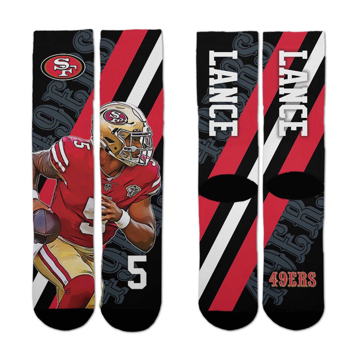 San Francisco 49ers NFL Youth Player Stripe Sock - Black #5