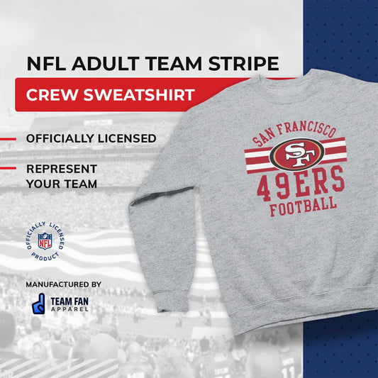 San Francisco 49ers NFL Team Stripe Crew Sweatshirt - Sport Gray