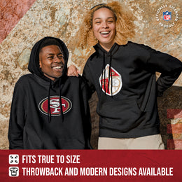 San Francisco 49ers NFL Adult Unisex Modern Throwback Ultra Soft Fleece Hooded Sweatshirt - Black Heather