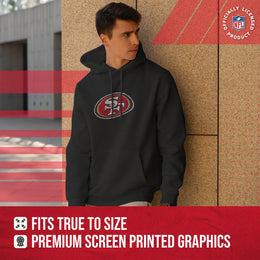 San Francisco 49ers NFL Adult Unisex Modern Throwback Ultra Soft Fleece Hooded Sweatshirt - Black