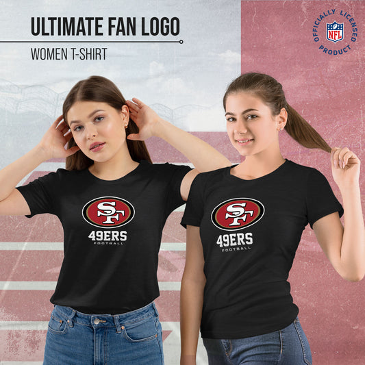 San Francisco 49ers Women's NFL Ultimate Fan Logo Short Sleeve T-Shirt - Black