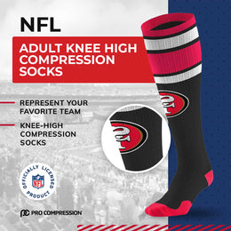 San Francisco 49ers NFL Adult Knee High-Performance Socks - Black