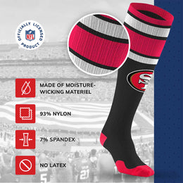 San Francisco 49ers NFL Adult Knee High-Performance Socks - Black