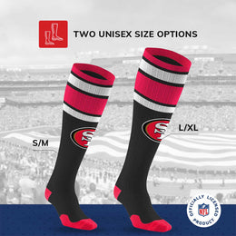 San Francisco 49ers NFL Adult Knee High-Performance Socks - Black