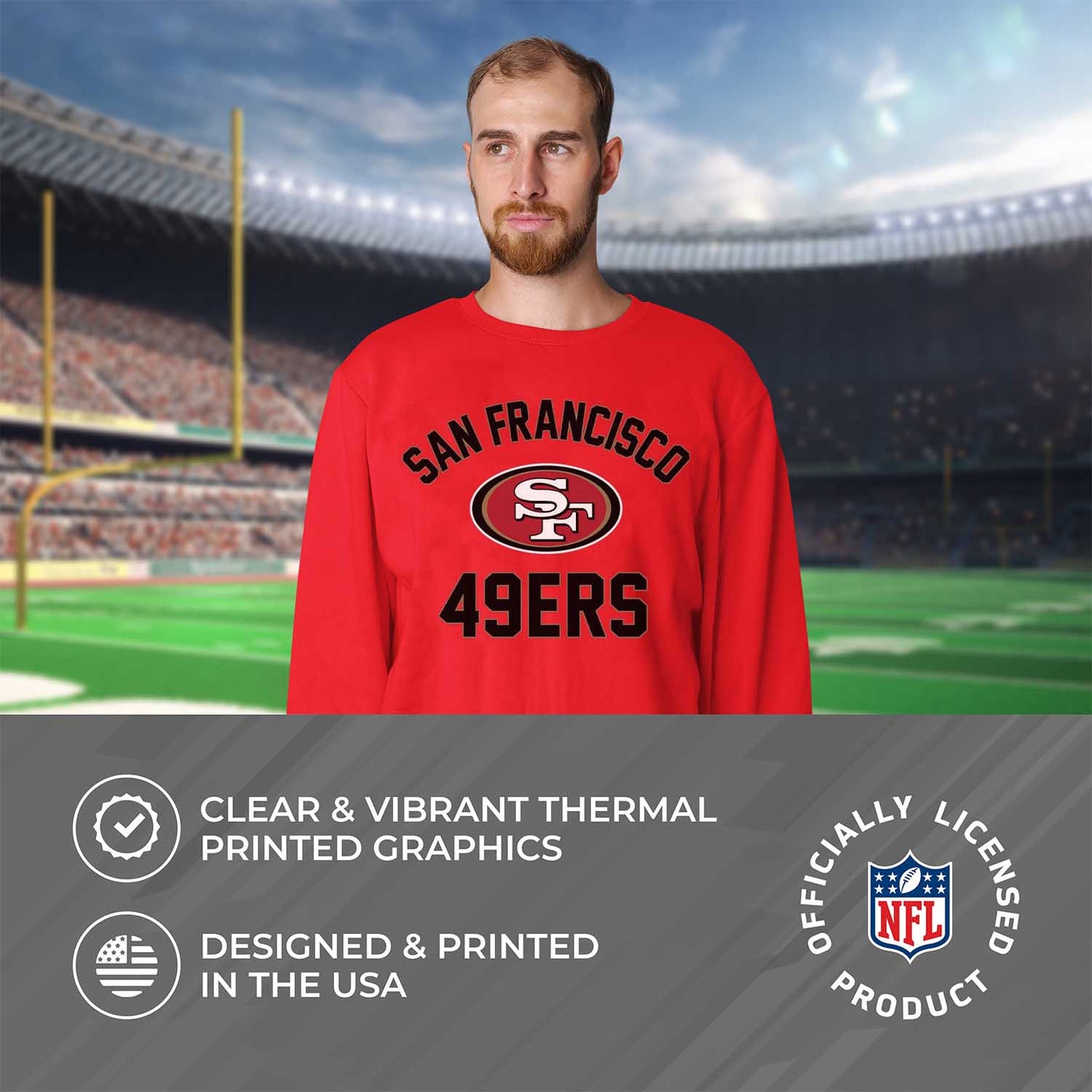 San Francisco 49ers NFL Adult Gameday Football Crewneck Sweatshirt - Red