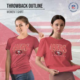 San Francisco 49ers NFL Womens Overtime Blueprint Tag-Less T-Shirt - Red