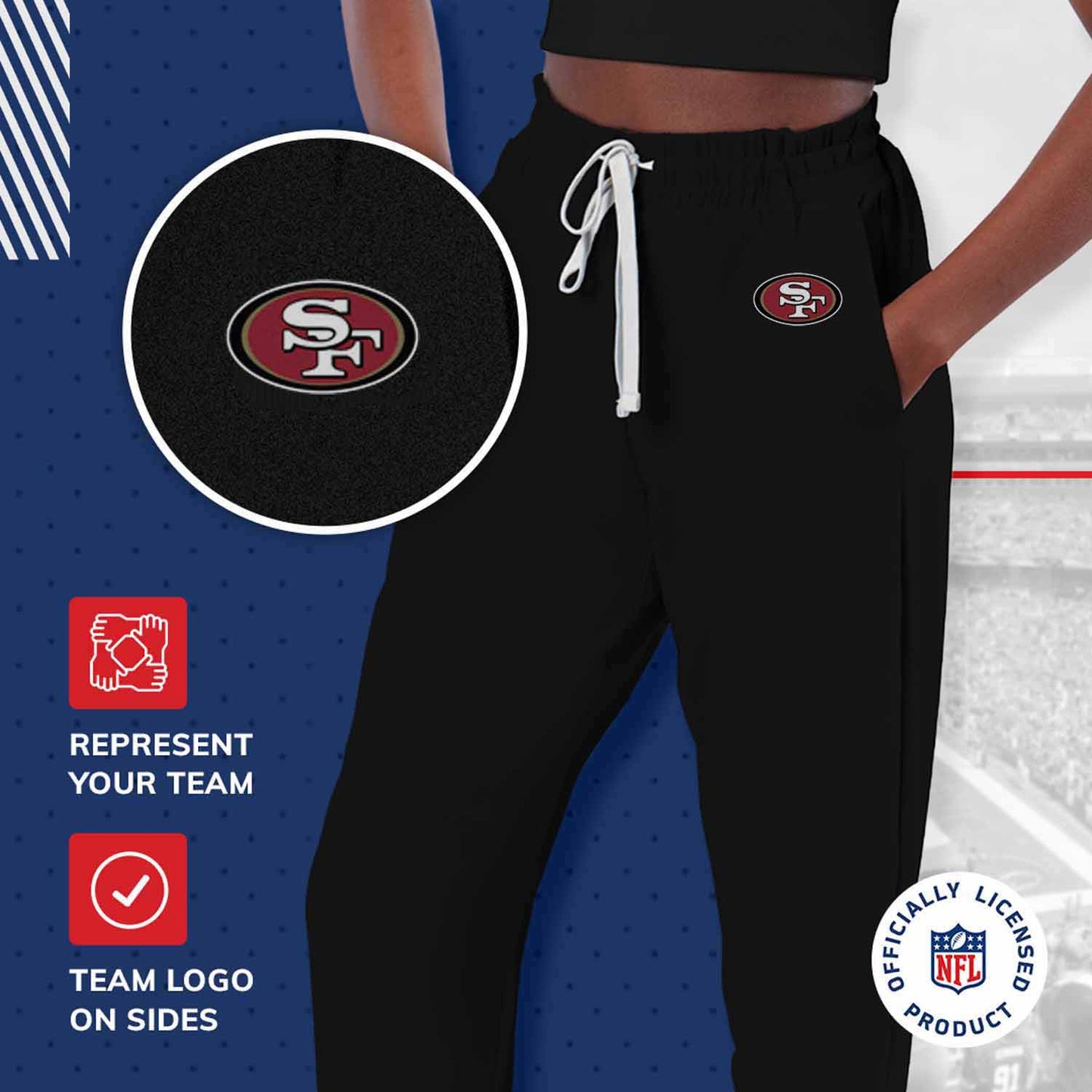 San Francisco 49ers NFL Women's Phase Jogger Pants - Black
