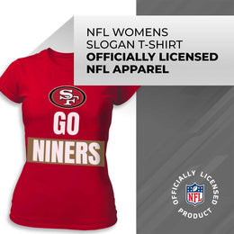 San Francisco 49ers NFL Womens Team Slogan Short Sleeve Tshirt - Red