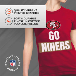 San Francisco 49ers NFL Womens Team Slogan Short Sleeve Tshirt - Red