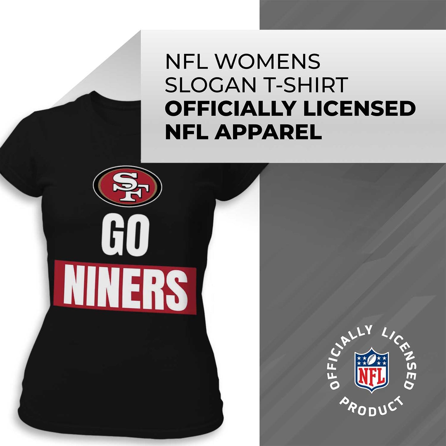 San Francisco 49ers NFL Womens Plus Size Team Slogan Short Sleeve T-Shirt - Black