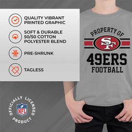 San Francisco 49ers NFL Youth Property Of Short Sleeve Lightweight T Shirt - Sport Gray