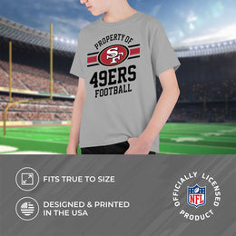 San Francisco 49ers NFL Youth Property Of Short Sleeve Lightweight T Shirt - Sport Gray