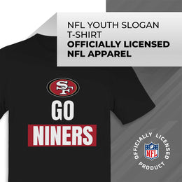 San Francisco 49ers NFL Youth Team Slogan Short Sleeve Lightweight T Shirt - Black