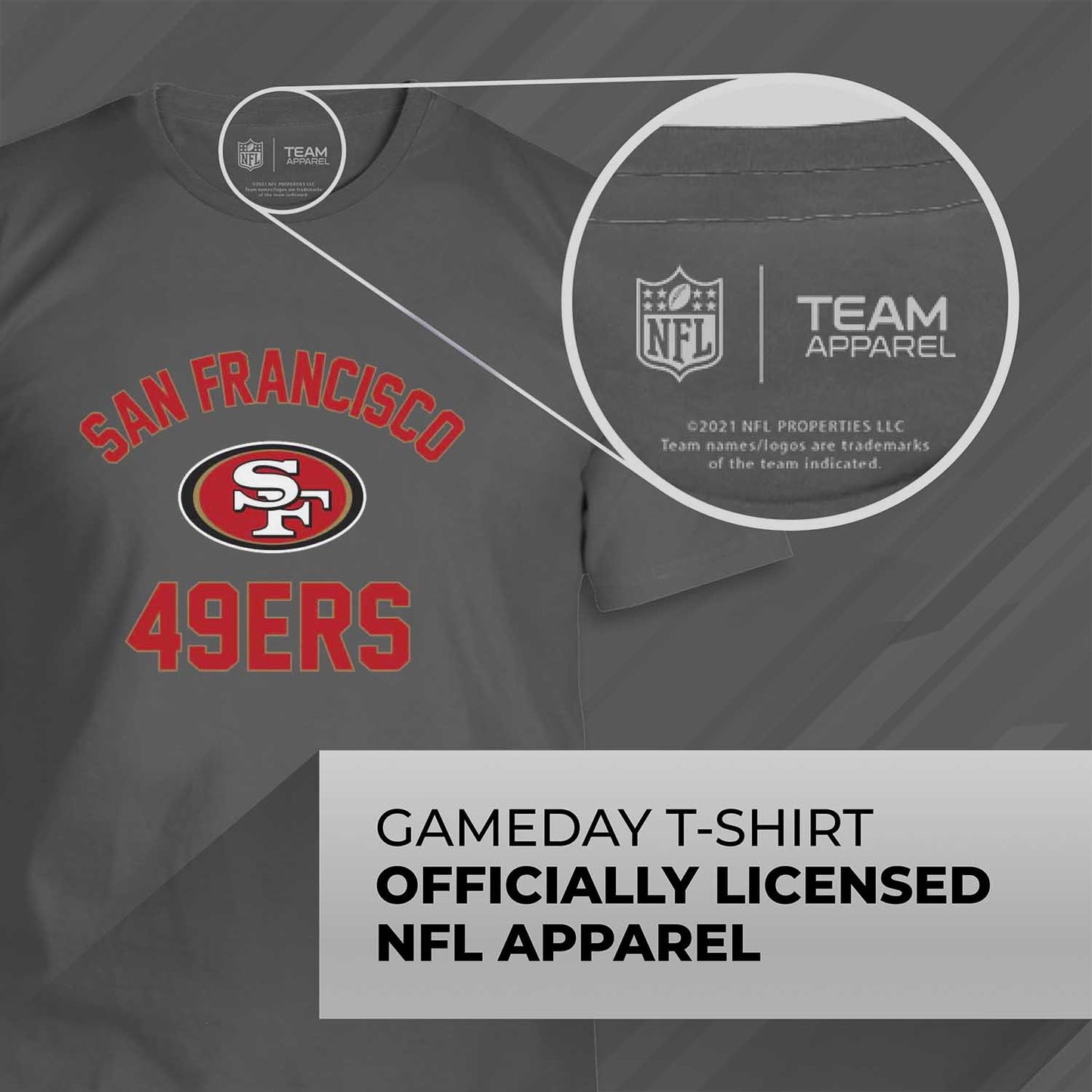 San Francisco 49ers NFL Adult Gameday T-Shirt - Sport Gray