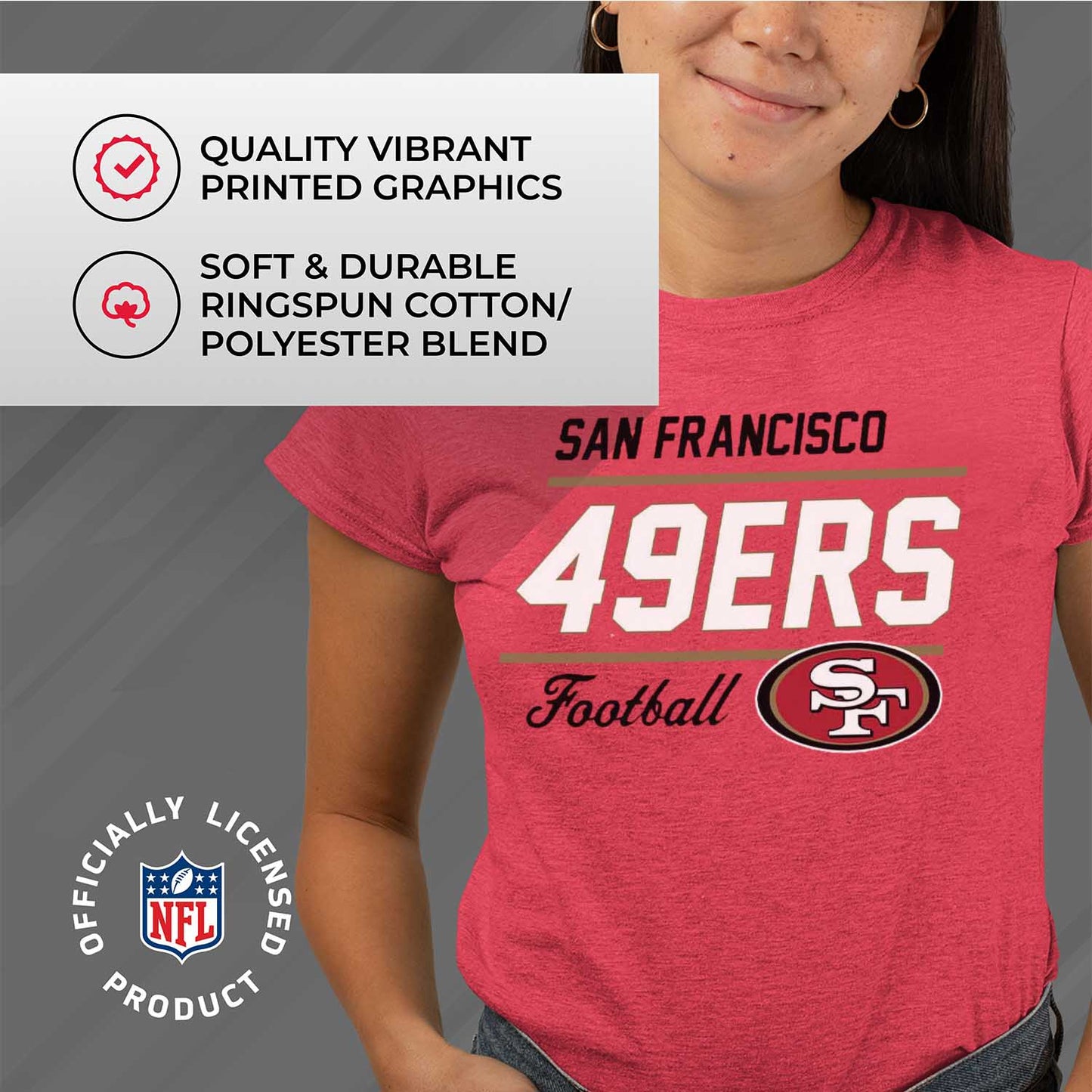 San Francisco 49ers NFL Gameday Women's Relaxed Fit T-shirt - Red