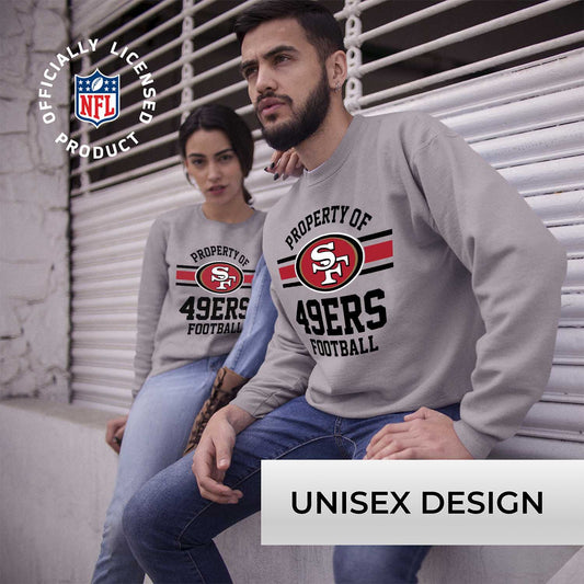 San Francisco 49ers NFL Adult Property Of Crewneck Fleece Sweatshirt - Sport Gray