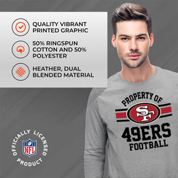 San Francisco 49ers NFL Adult Property Of Long SleeveT Shirt - Sport Gray