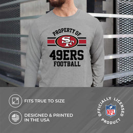 San Francisco 49ers NFL Adult Property Of Long SleeveT Shirt - Sport Gray