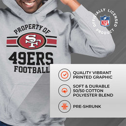 San Francisco 49ers NFL Adult Property Of Hooded Sweatshirt - Sport Gray