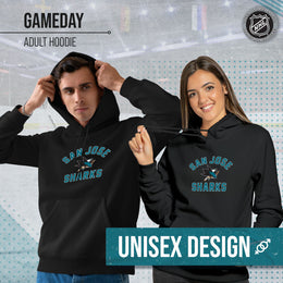 San Jose Sharks Adult NHL Gameday Hooded Sweatshirt - Black