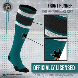 San Jose Sharks NHL Adult Knee High-Performance Socks - Teal
