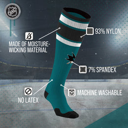 San Jose Sharks NHL Adult Knee High-Performance Socks - Teal